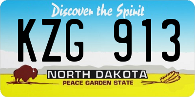 ND license plate KZG913