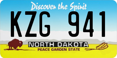 ND license plate KZG941