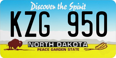 ND license plate KZG950