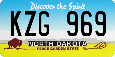 ND license plate KZG969
