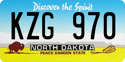 ND license plate KZG970