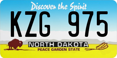 ND license plate KZG975
