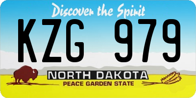 ND license plate KZG979
