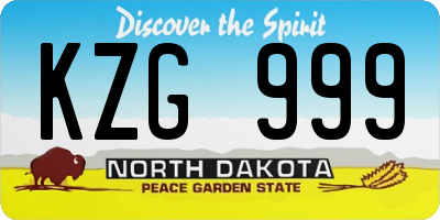 ND license plate KZG999