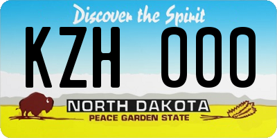 ND license plate KZH000