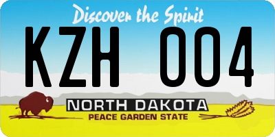 ND license plate KZH004