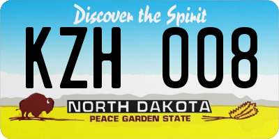 ND license plate KZH008