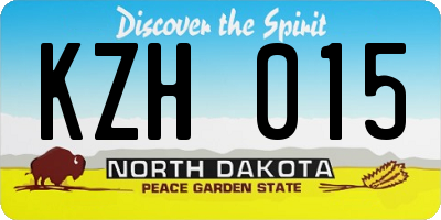ND license plate KZH015