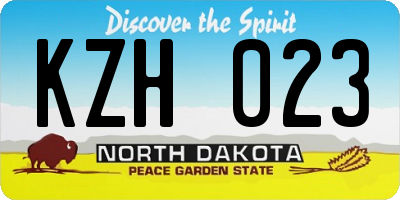 ND license plate KZH023