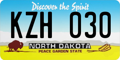 ND license plate KZH030