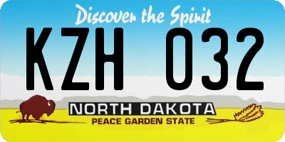 ND license plate KZH032