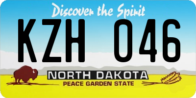 ND license plate KZH046