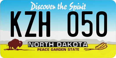 ND license plate KZH050