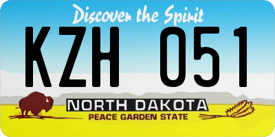 ND license plate KZH051