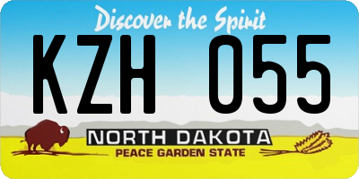 ND license plate KZH055