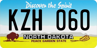 ND license plate KZH060