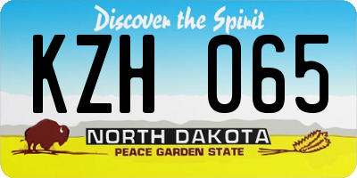 ND license plate KZH065