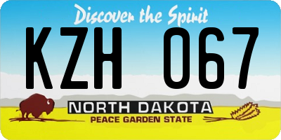 ND license plate KZH067