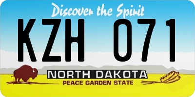 ND license plate KZH071