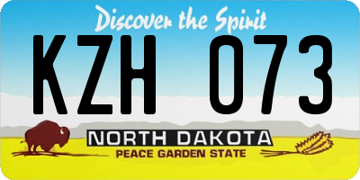 ND license plate KZH073