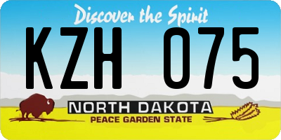 ND license plate KZH075