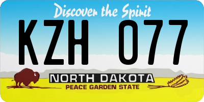 ND license plate KZH077