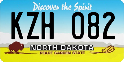 ND license plate KZH082