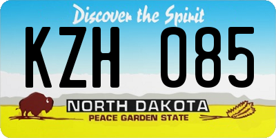 ND license plate KZH085