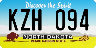 ND license plate KZH094