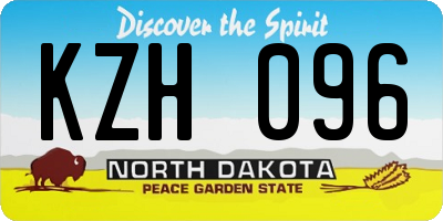 ND license plate KZH096