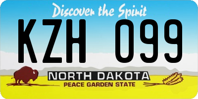 ND license plate KZH099