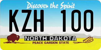ND license plate KZH100
