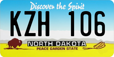 ND license plate KZH106