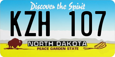 ND license plate KZH107