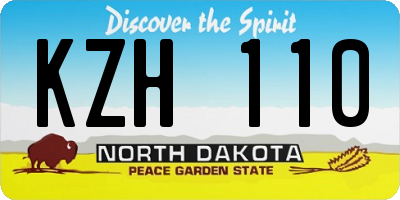 ND license plate KZH110