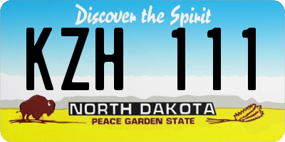 ND license plate KZH111