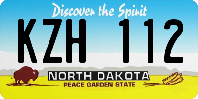 ND license plate KZH112