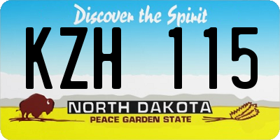 ND license plate KZH115