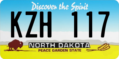 ND license plate KZH117