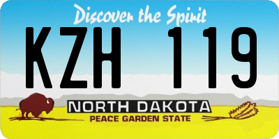 ND license plate KZH119