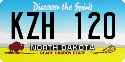 ND license plate KZH120