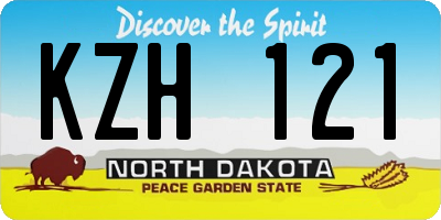 ND license plate KZH121