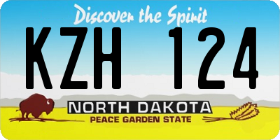 ND license plate KZH124