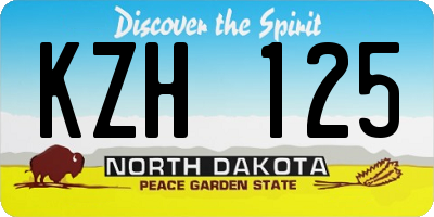 ND license plate KZH125