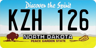 ND license plate KZH126