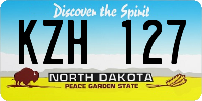 ND license plate KZH127