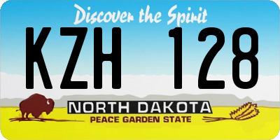 ND license plate KZH128