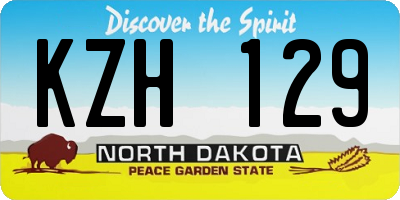 ND license plate KZH129