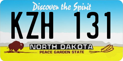 ND license plate KZH131