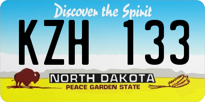 ND license plate KZH133